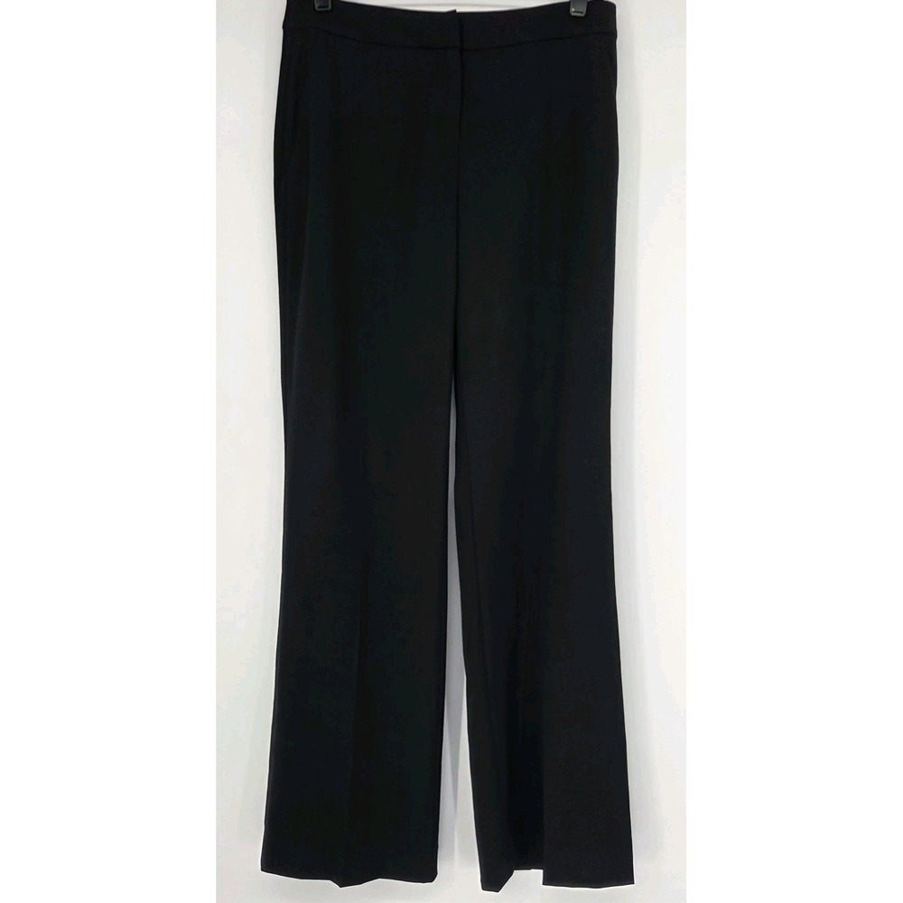 St John Caviar Wide Leg Pants 4  Black Tailored Trouser Made In USA 30x32.5